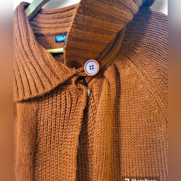 🌿United States Sweaters Women's Med Pumpkin Orange Short Sleeve Knit Cardigan - Picture 5 of 15